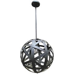Strapped Metal Sphere Pendant Lamp