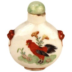 Vintage Snuff Bottle with Roosters
