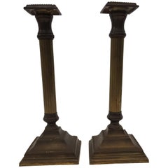 Pair of George III Style Brass Candlesticks