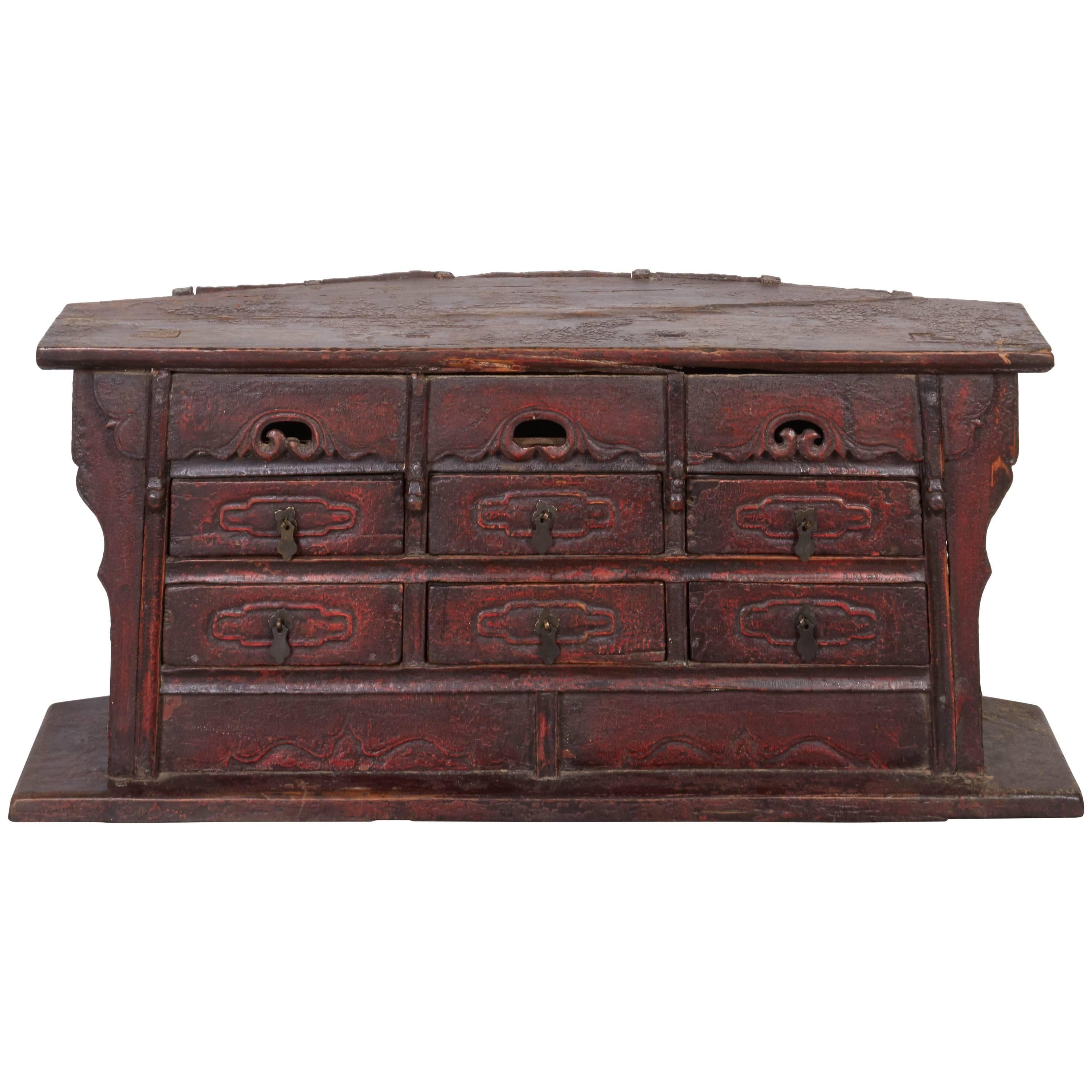 Small Antique Chinese Apothecary Cabinet, Great Patina