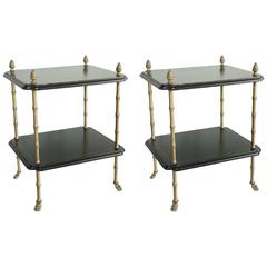 Pair of Two-Tiered Side Tables by Paolo Moschino
