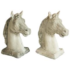 Pair of Horse Head Sculptures