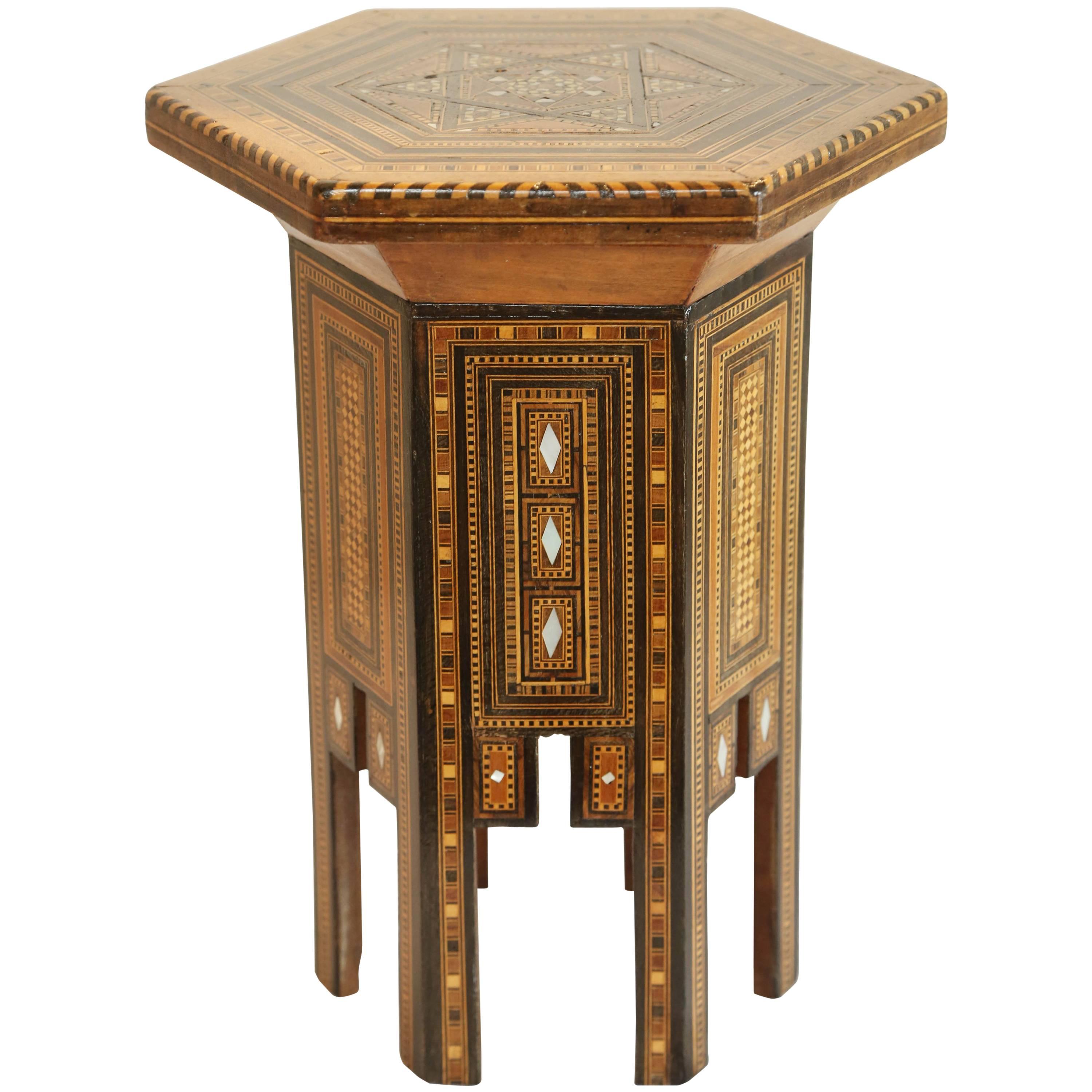 Six Sided Inlaid Syrian Stand