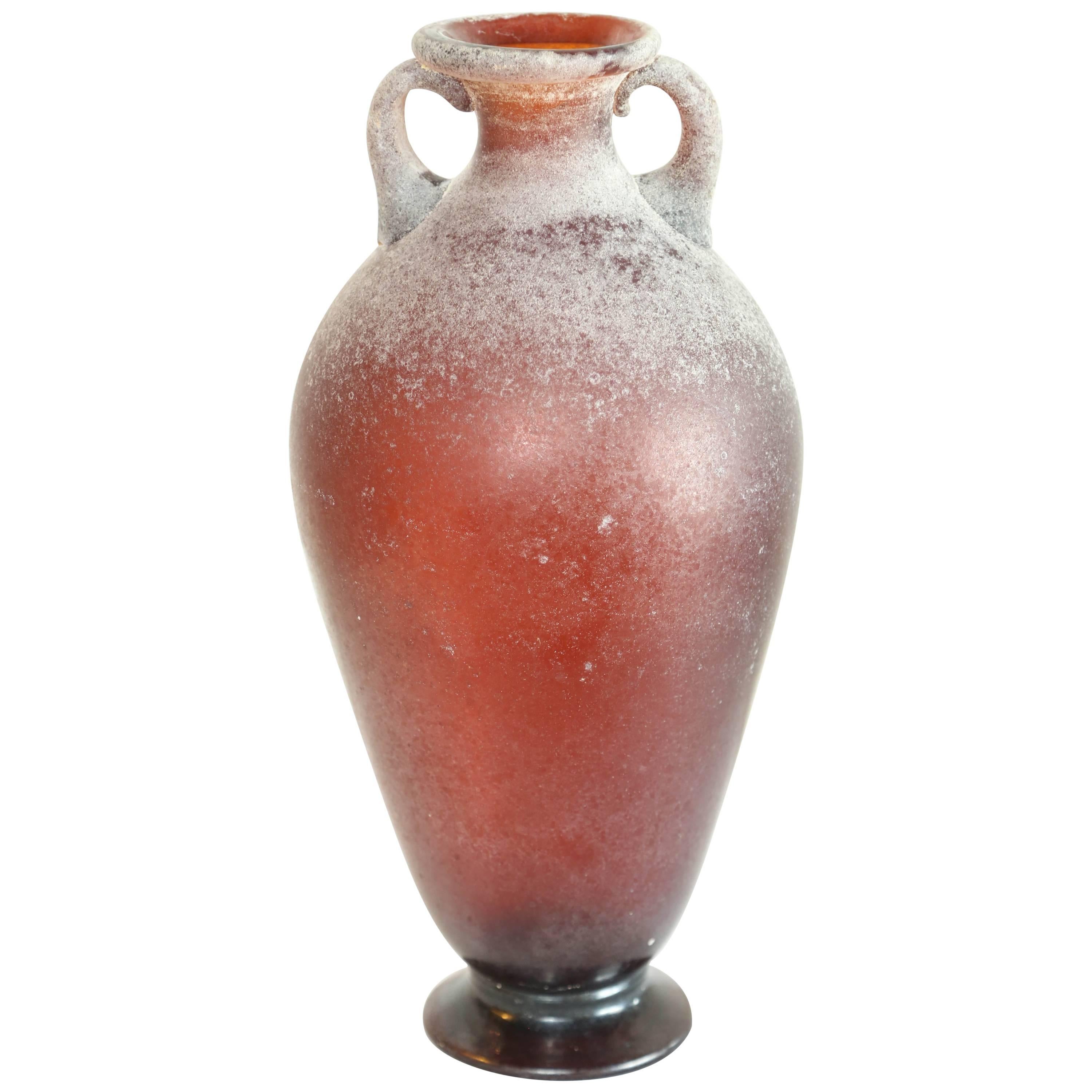 Large Murano Scavo Vase by Seguso For Sale
