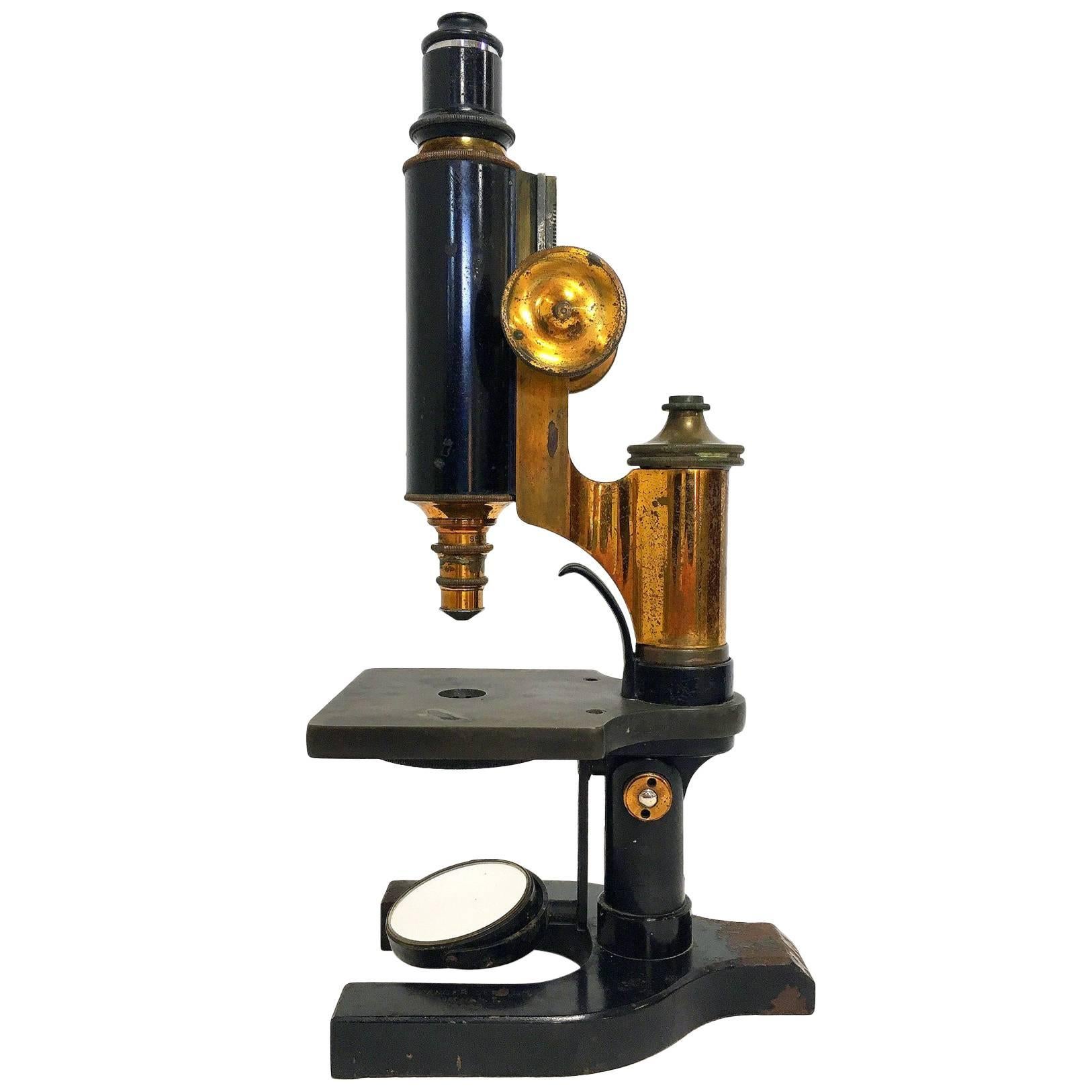Antique Spencer Brass Microscope For Sale