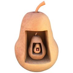 Giant Whimsical Terracotta Meta Pear Sculpture 2