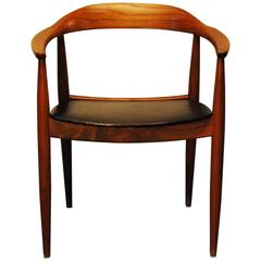 Mid-Century Modern Teak/Leather Armchair, circa 1960