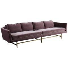 Mohair Sofa by Erwin Lambeth with Brass Base