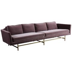 Mohair Sofa by Erwin Lambeth with Brass Base 10