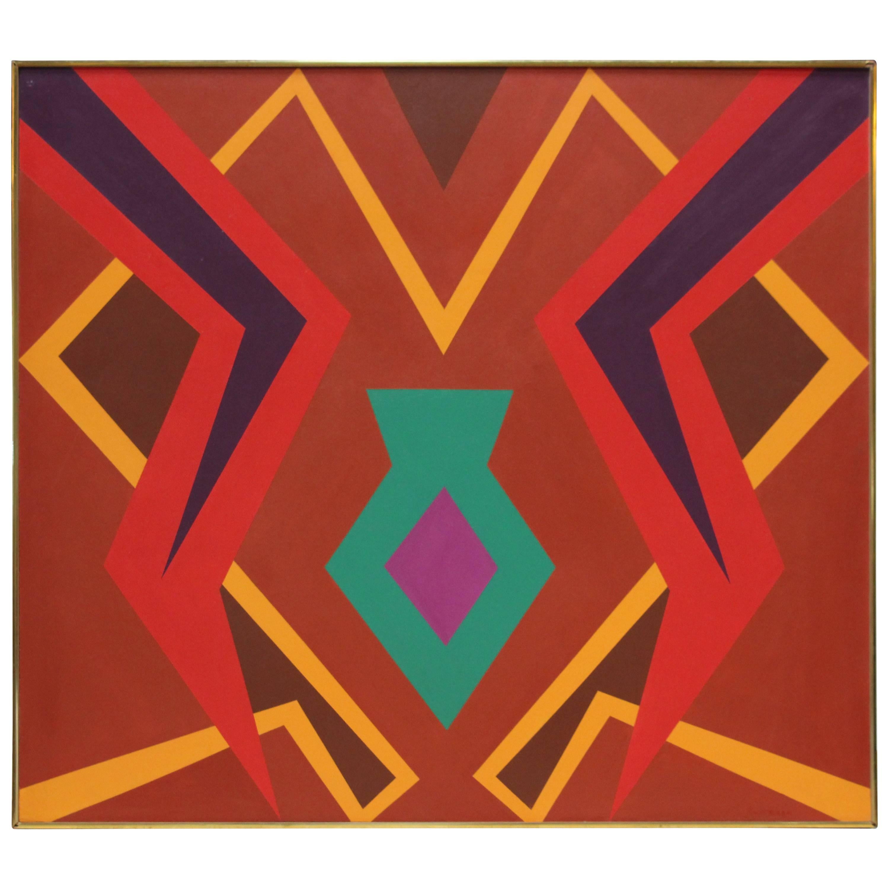Geometric Abstract Painting by Herbert Busemann
