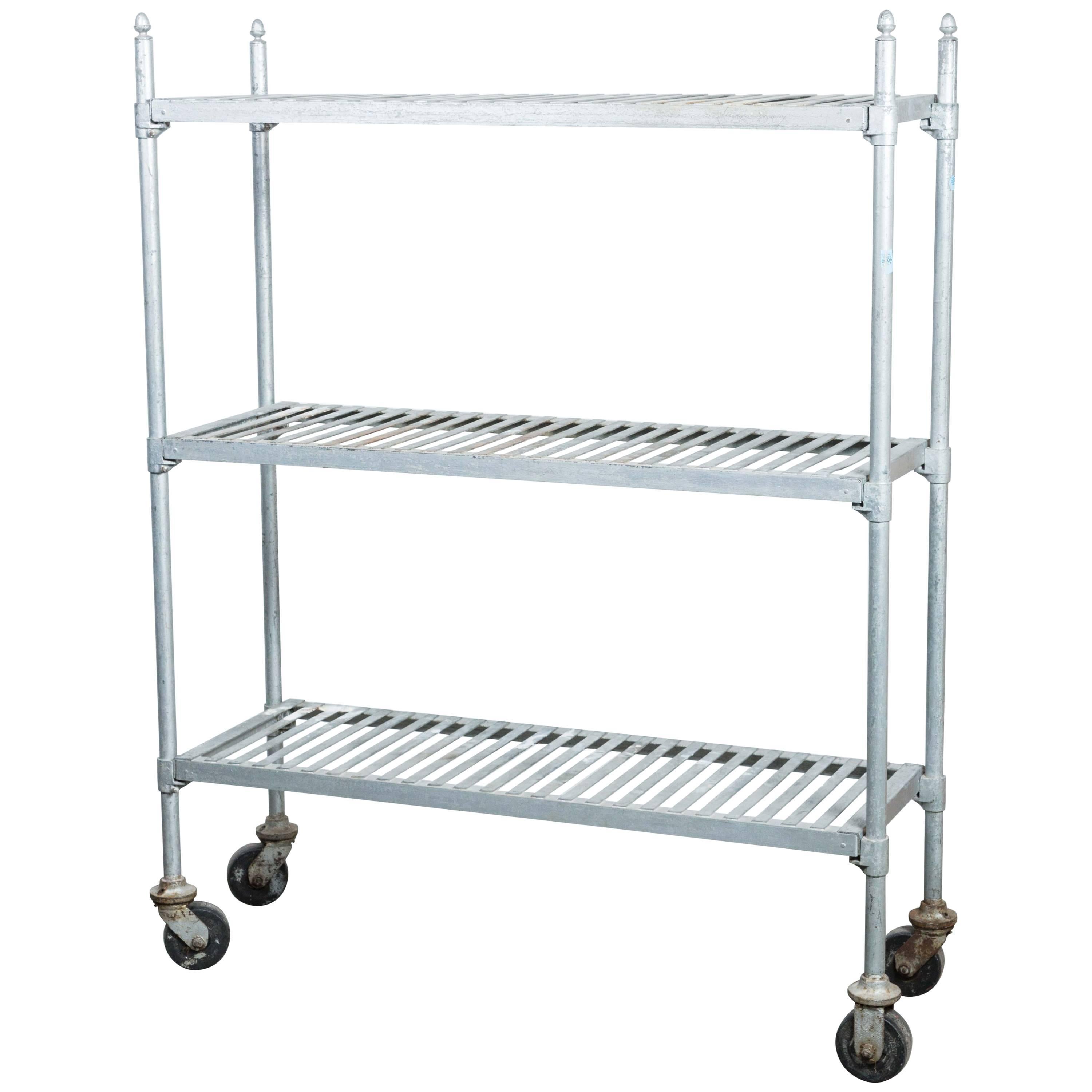 Vintage Zinc Industrial Bakery Cart