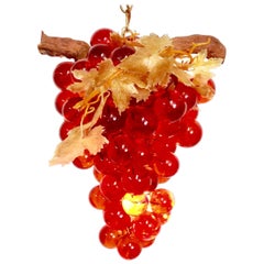 Mid-Century Lucite Grape Bunch Hanging Light Pendant-Chandelier