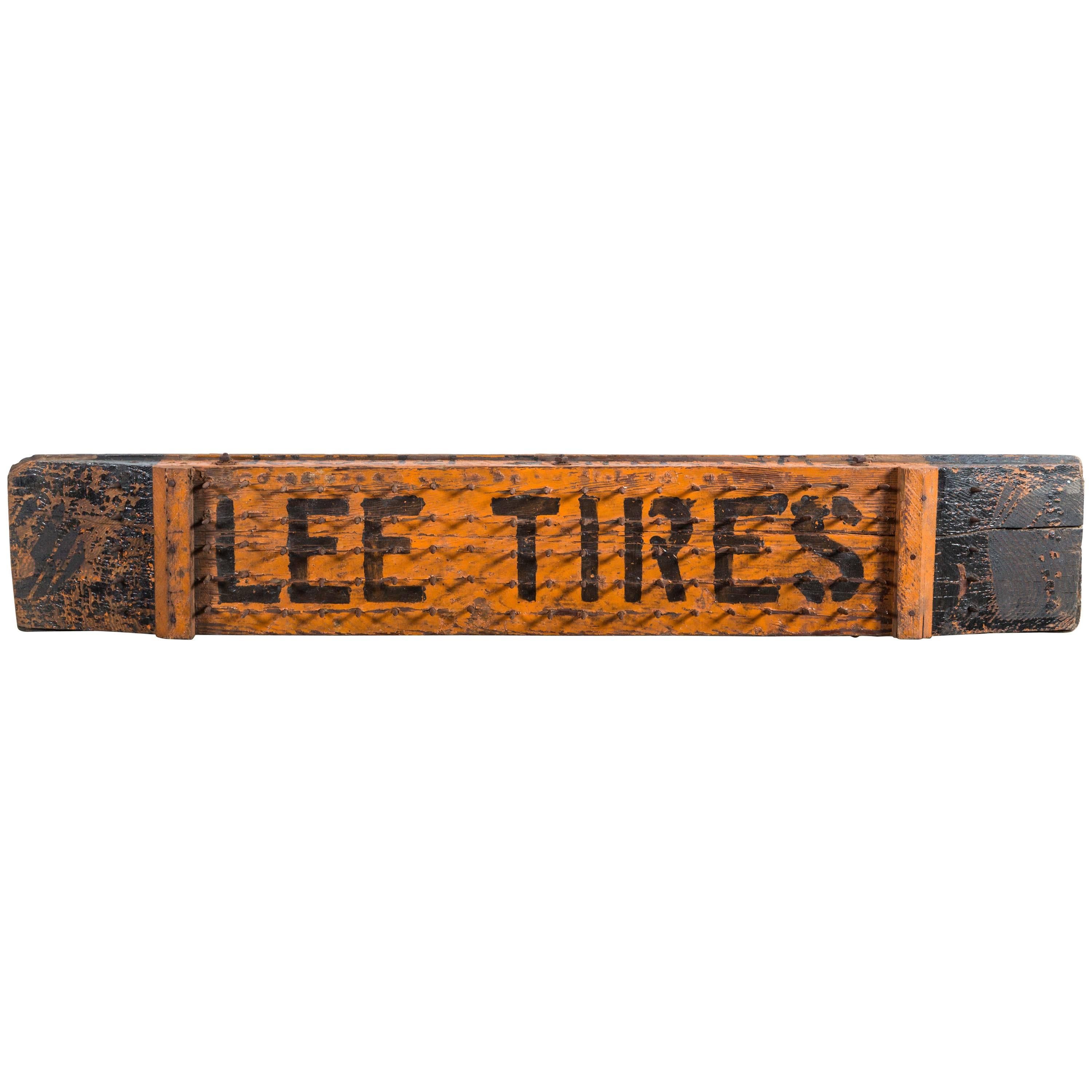 Early 20th Century Lee Tires Puncture Proof Trade Sign