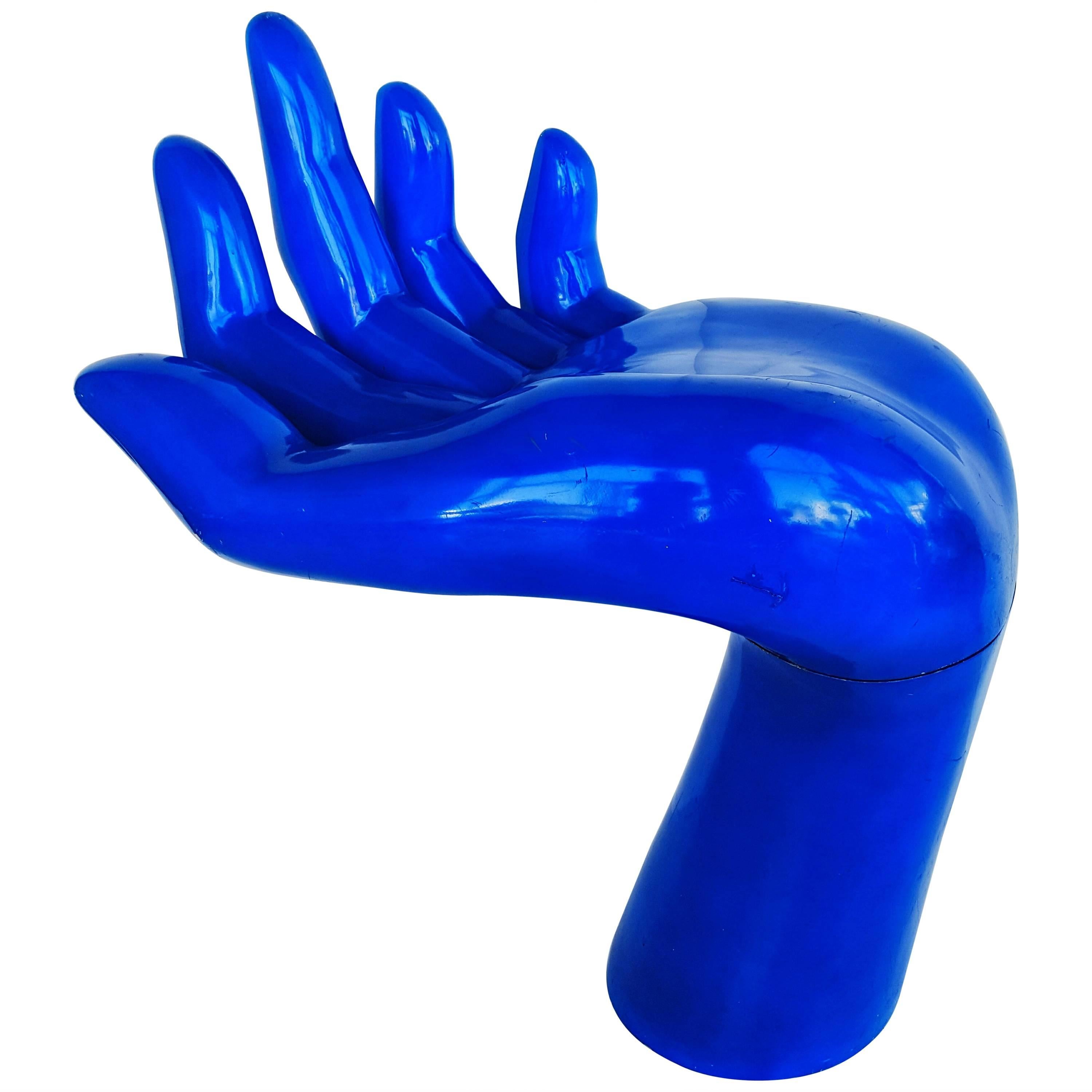 Rare and Monumental Blue Indigo Hand, 1970s