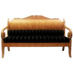 Early 19th Century Russian Biedermeier Sofa in Birchwood 9