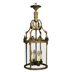 19th Century French Bronze Four-Light Antique Lantern