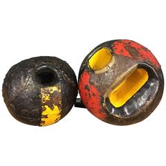 Set of Two French Antique Bowling Balls