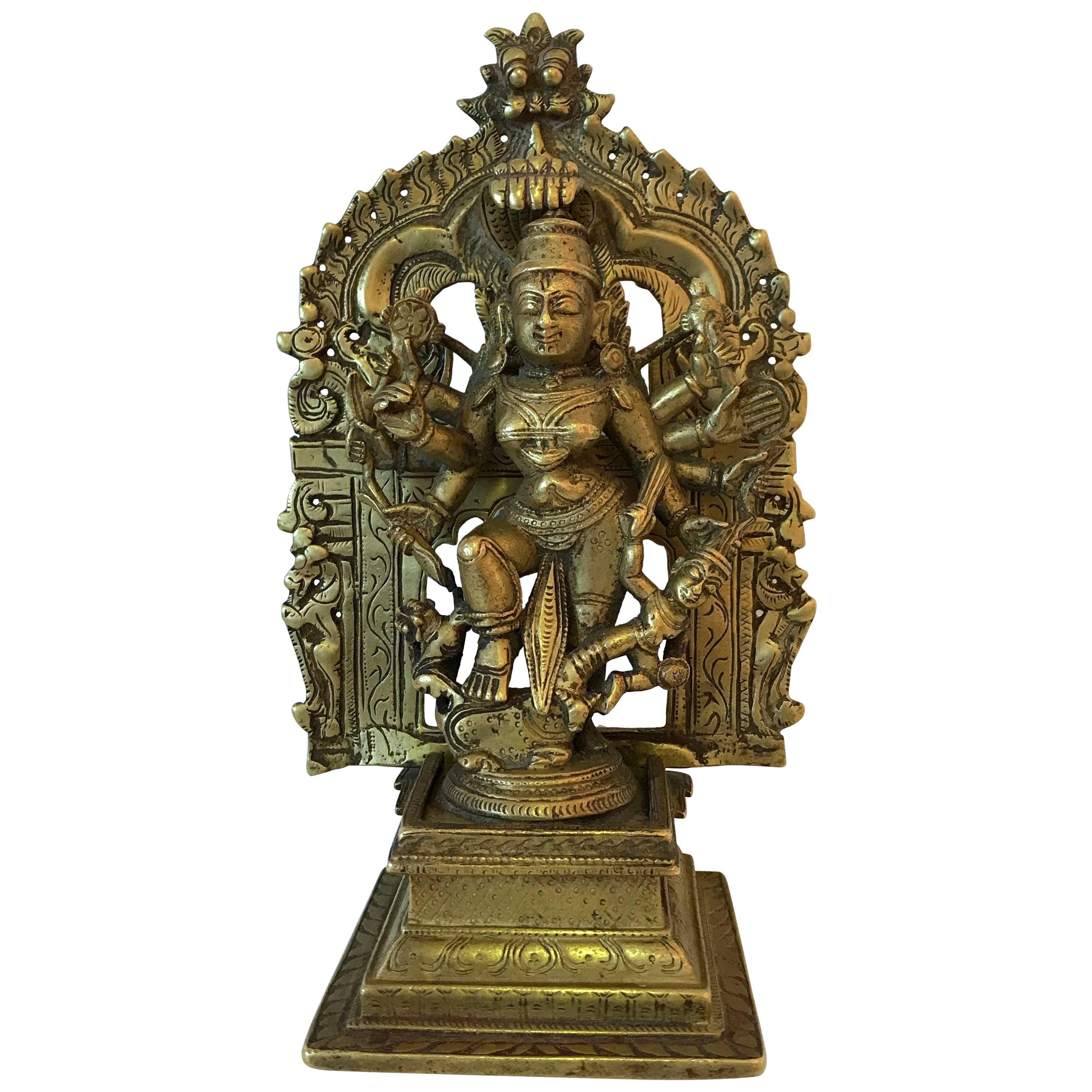 Bronze Figure of Mahishasuramardini For Sale