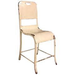 White Industrial Riveted Metal Chair