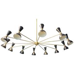 Large Italian 24-Light Chandelier, Stilnovo Style