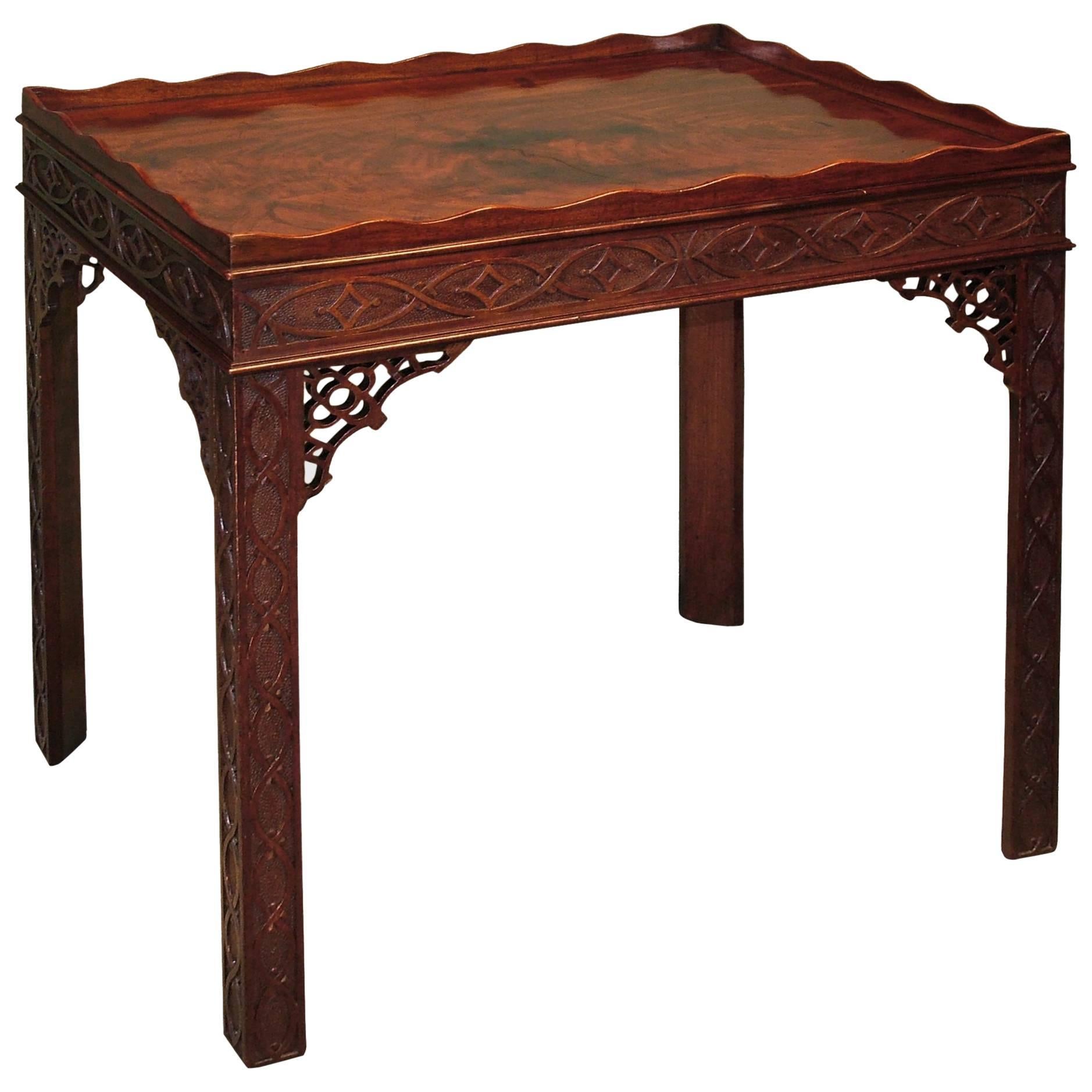 Chippendal period mahogany silver table For Sale