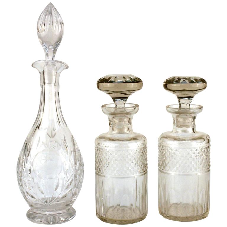 Set of Three Decanters For Sale at 1stdibs