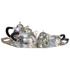 Art Deco Silver Tea and Coffee Service Dome Topped