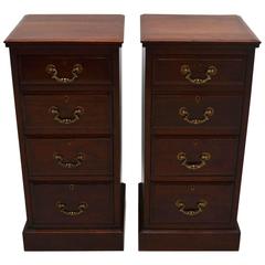 Pair of Antique Solid Walnut Bedside Chests