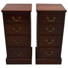 Pair of Antique Solid Walnut Bedside Chests