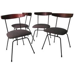 Mid-Century Modern Iron and Walnut Dining Chairs by Clifford Pascoe