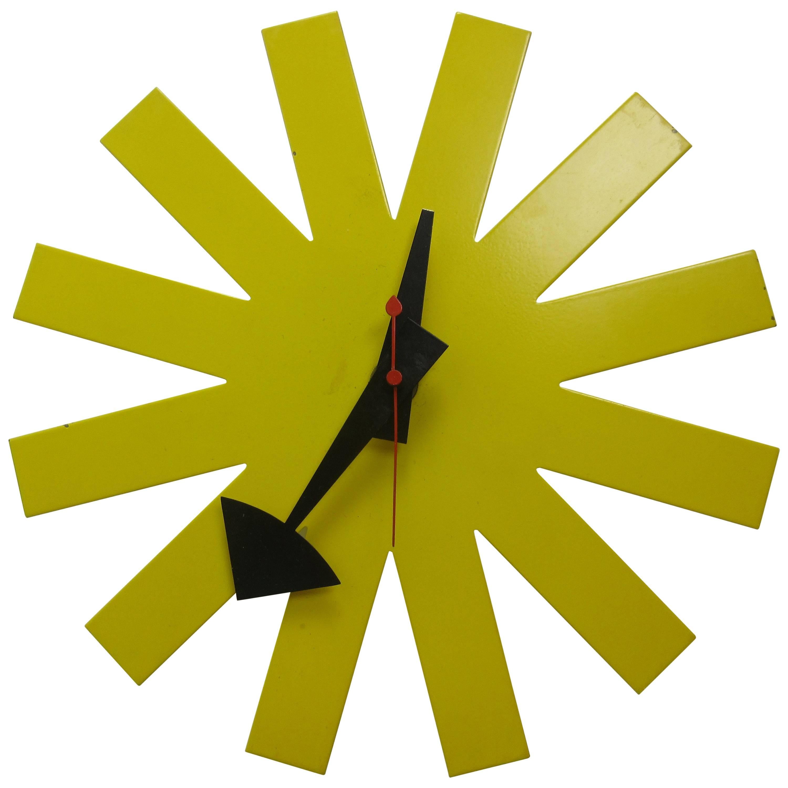 George Nelson Original Yellow Asterisk Clock by Howard Miller