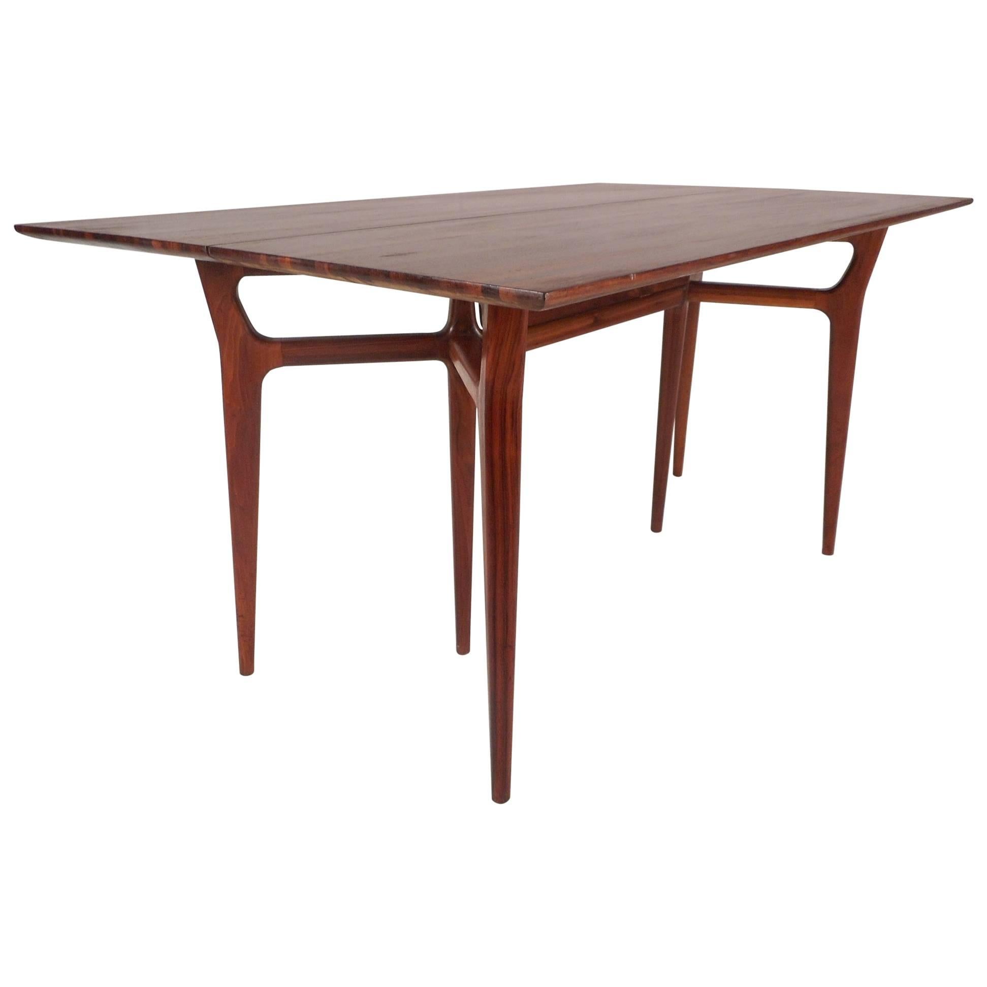 Amazing Mid-Century Modern Teak and Rosewood Drop-Leaf Dining Table For ...