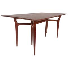Amazing Mid-Century Modern Teak and Rosewood Drop-Leaf Dining Table 11