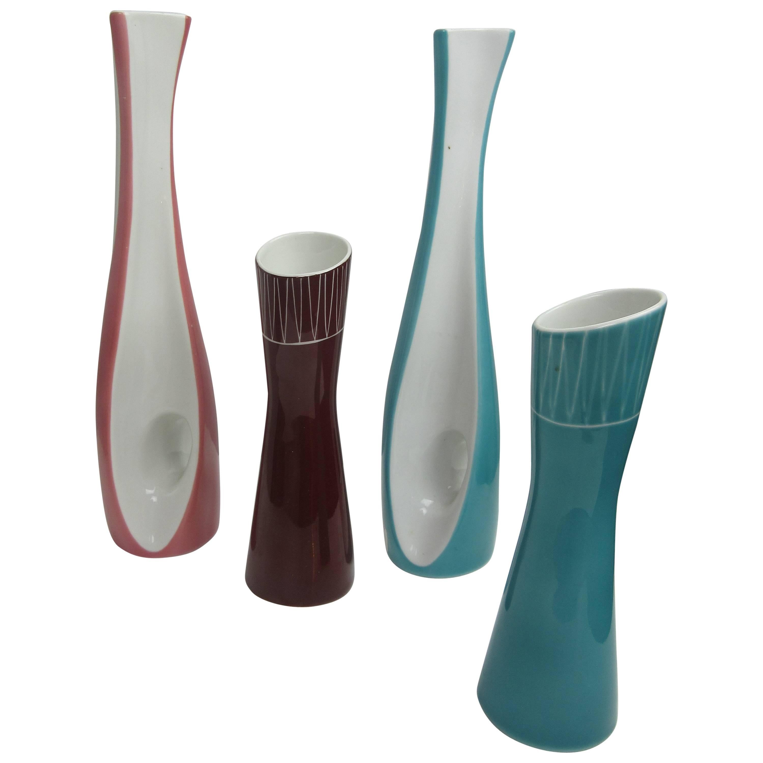 Mieczyslaw Naruszewicz Grouping of Four Vases by Cmielow Pottery