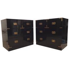 Pair of Vintage Campaign Chests 12