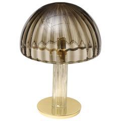 Italian Murano Vistosi Dome Brass and Glass Table or Desk Lamp
