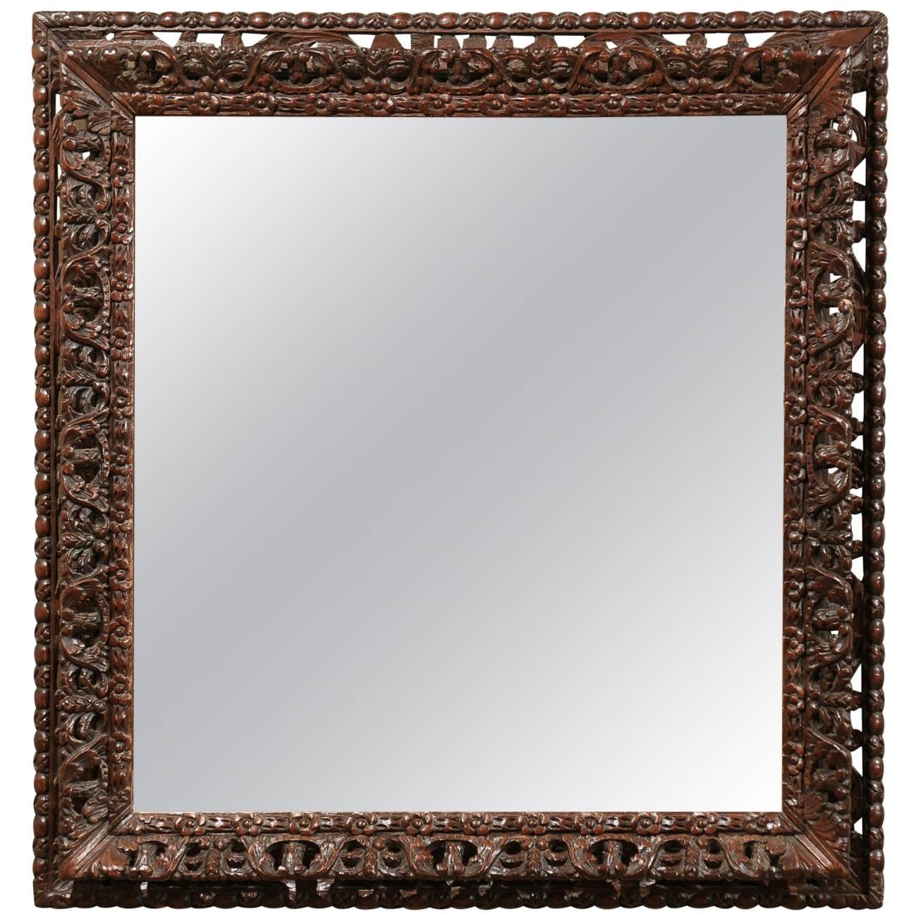 Early 20th Century Black Forest Mirror, circa 1900 For Sale