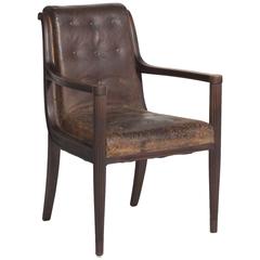 Walnut and Leather Desk Chair, circa 1900 11