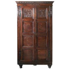 17th Century Carved Oak Cupboard or Wardrobe