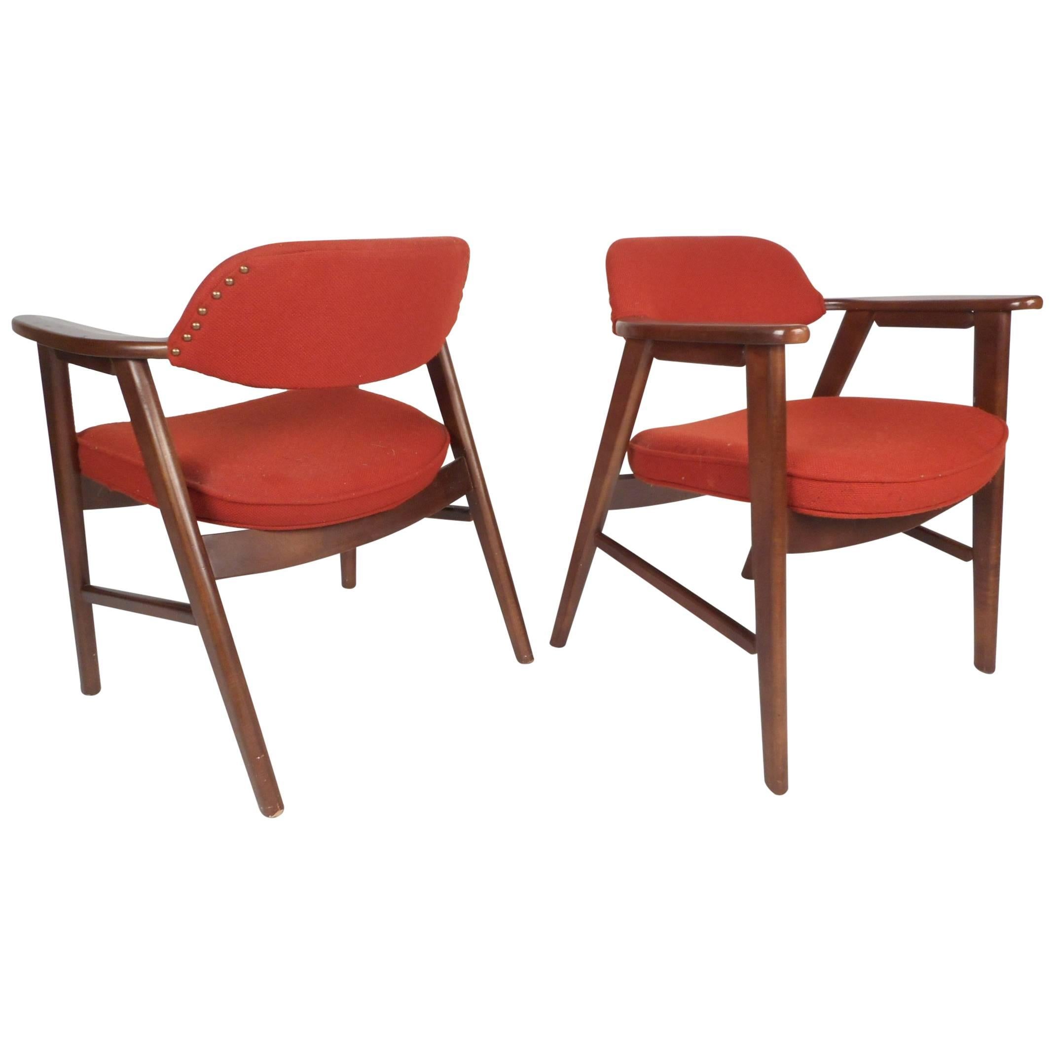 Pair of Scandinavian Modern Arm Chairs For Sale