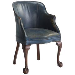 Antique Leather and Mahogany Desk Chair, circa 1900