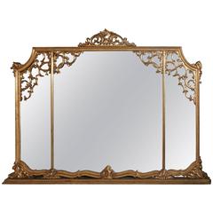 Very Large 19th Century Adams Style Gilt over Mantle Wall Mirror 6