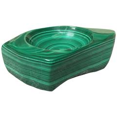 Solid Malachite Cigar Ashtray Dish