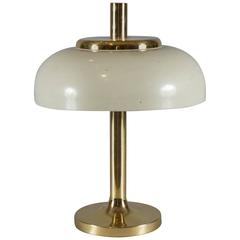 Brass Hildebrand Lamp with Cream Shade