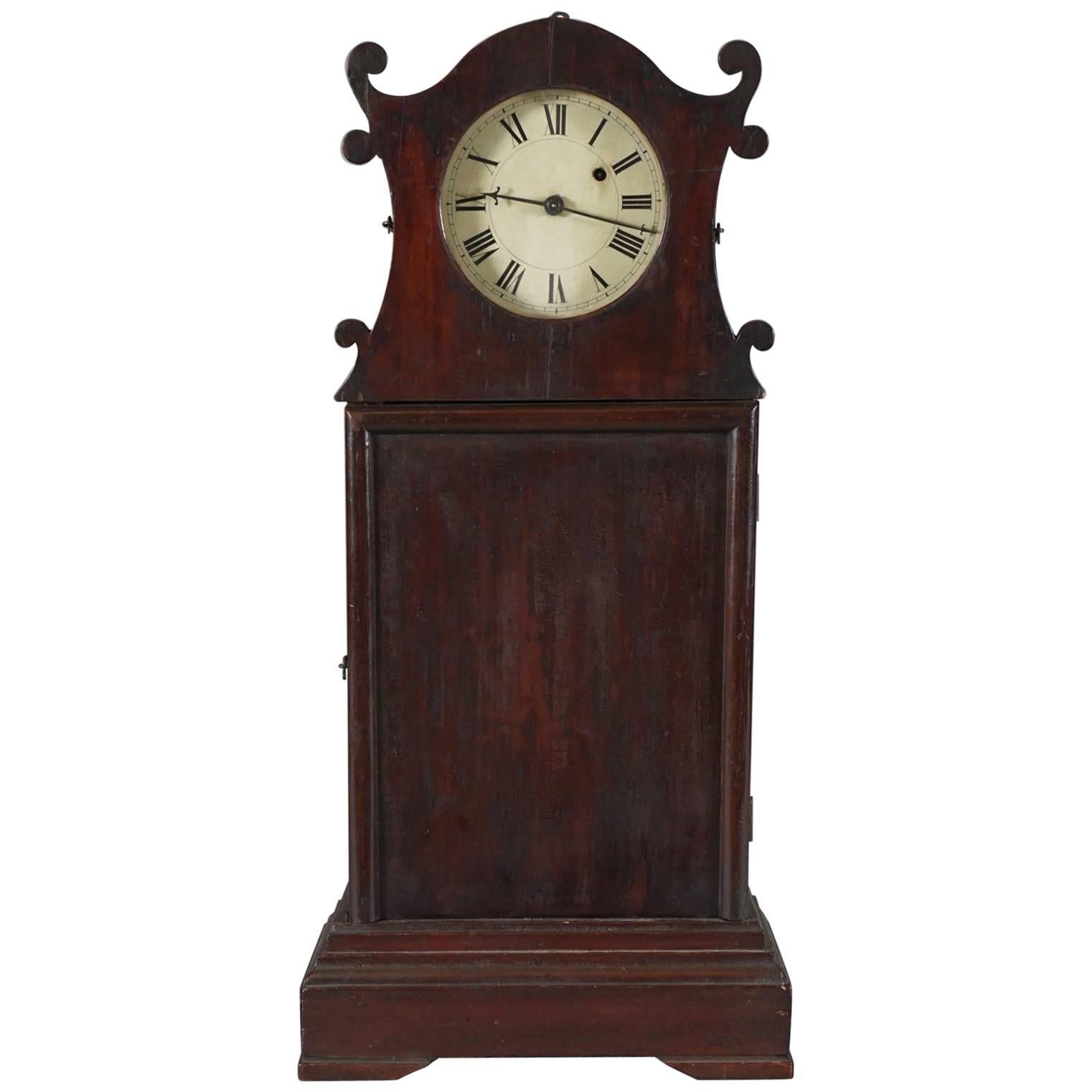 Unusual American Scroll Front Mantle Clock, circa 1840