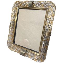 Venini Murano Twisted Glass Photo Frame, 1960s