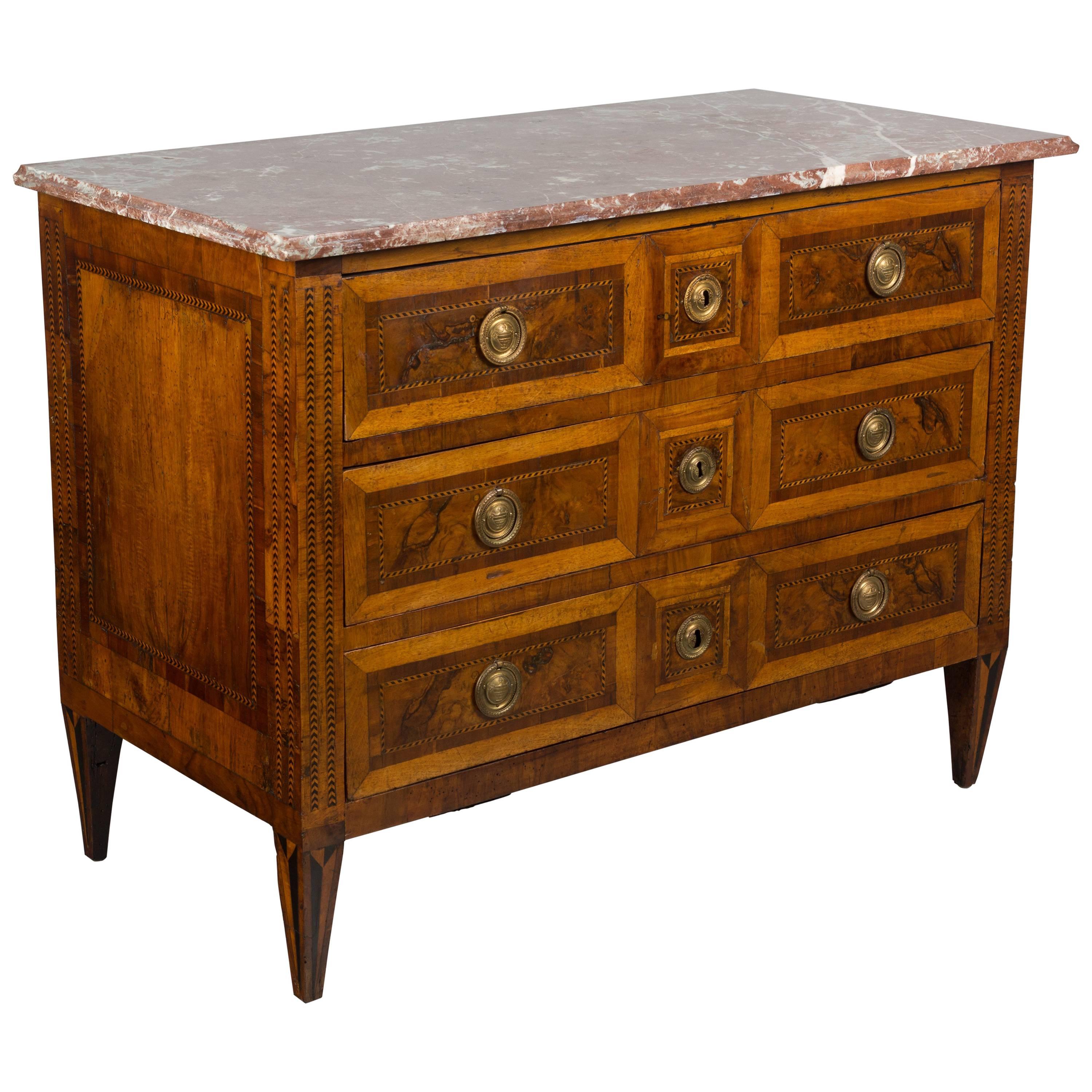 18th Century Louis XVI Marquetry Commode