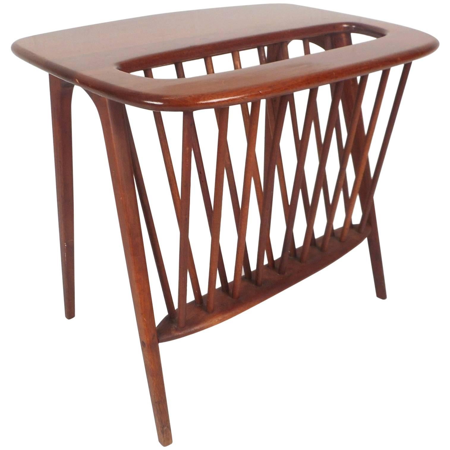 Mid-Century Modern Magazine Rack or Side Table by Arthur Umanoff