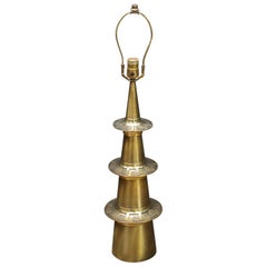 Vintage 1950s Mid-Century Brass Japanese Pagoda Lamp by Westwood Industries 