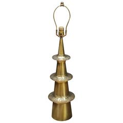 Vintage 1950s Mid-Century Brass Pagoda Lamp by Westwood Industries 8